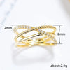 Wholesale Copper Geometric Cross Ring For Women With Inlaid Zircon Retro Style Hollow And Multi Layer Design