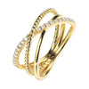 Wholesale Copper Geometric Cross Ring For Women With Inlaid Zircon Retro Style Hollow And Multi Layer Design