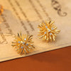Wholesale Copper Geometric Dandelion Earrings Retro Elegant Electroplating For Women
