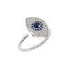 Wholesale Copper Geometric Devil's Eye Rotating Women's Ring Light Luxury Style