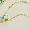 Wholesale Copper Geometric Dripping Oil Devil's Eye Pendant Necklace With Mixed Gem Inlay For Women