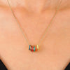 Wholesale Copper Geometric Dripping Oil Enamel Earrings And Necklace Set For Women