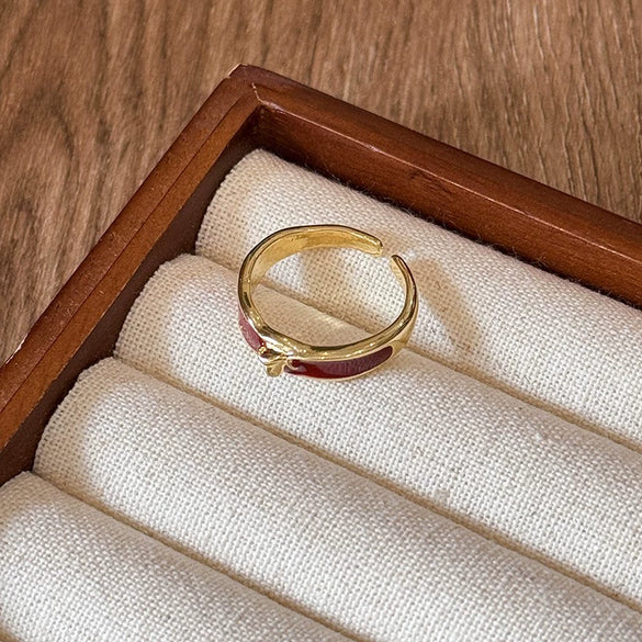 Wholesale Copper Geometric Dripping Oil Open Ring For Women Elegant New Style