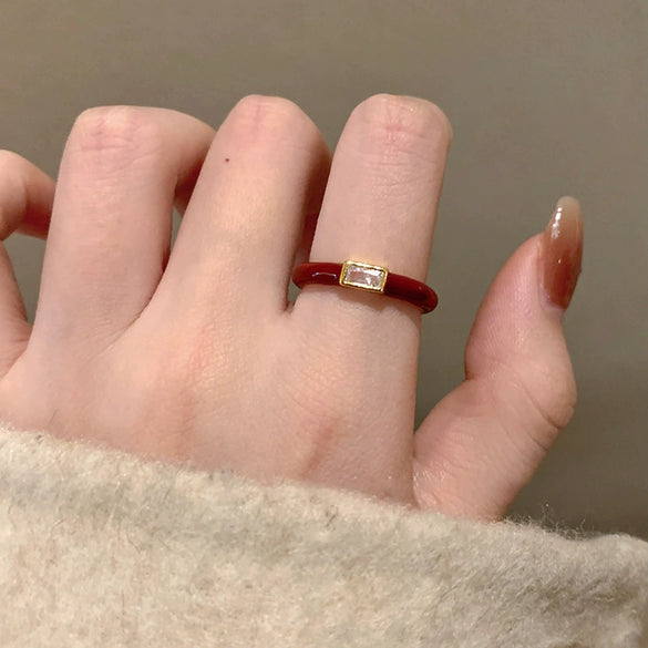 Wholesale Copper Geometric Dripping Oil Open Ring For Women Elegant New Style