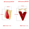 Wholesale Copper Geometric Dripping Oil Triangular Vshaped Women's Earrings