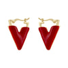 Wholesale Copper Geometric Dripping Oil Triangular Vshaped Women's Earrings