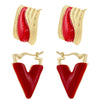 Wholesale Copper Geometric Dripping Oil Triangular Vshaped Women's Earrings