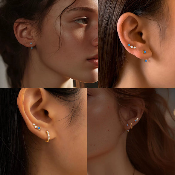 Wholesale Copper Geometric Earrings With Diamond Design