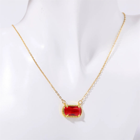 Wholesale Copper Geometric Eggshaped Electroplated Birthday Necklace For Women