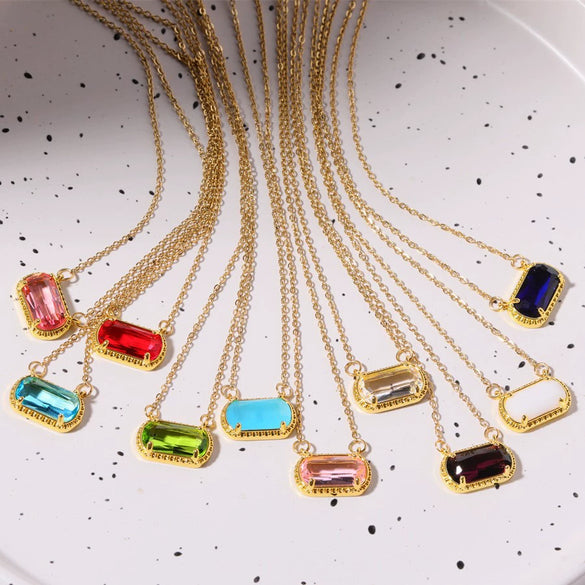 Wholesale Copper Geometric Eggshaped Electroplated Birthday Necklace For Women