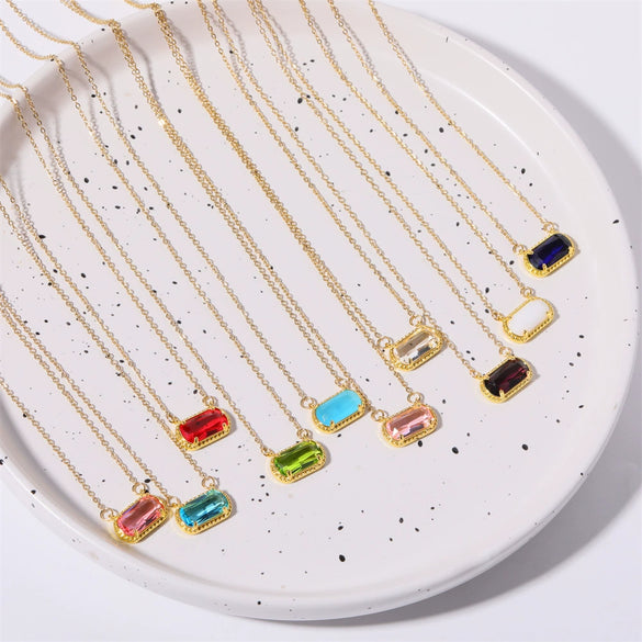 Wholesale Copper Geometric Eggshaped Electroplated Birthday Necklace For Women