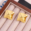 Wholesale Copper Geometric Exaggerated Electroplated Irregular Metal Scenery Face Earrings For Women