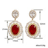Wholesale Copper Geometric Flowershaped Gemstone Earrings For Women