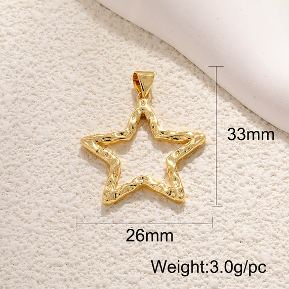 Wholesale Copper Geometric Heartshaped Star Jewelry Pendant With Electroplating