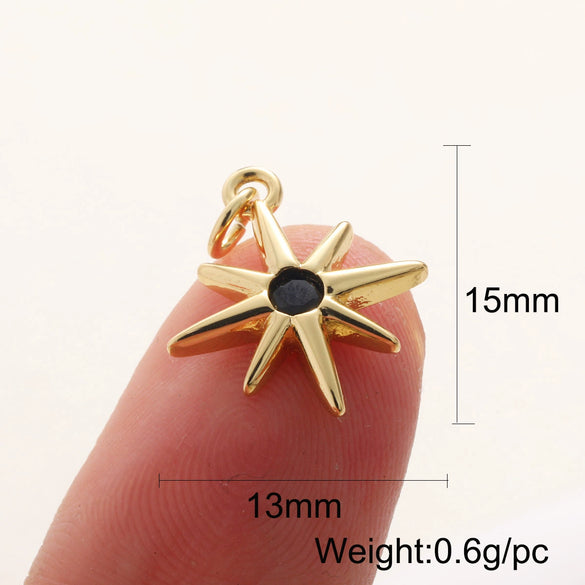 Wholesale Copper Geometric Heartshaped Star Jewelry Pendant With Electroplating