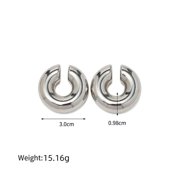 Wholesale Copper Geometric Hollow Fivepointed Star Electroplated Women's Ear Clips