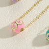 Wholesale Copper Geometric Hollow Round Eye Pendant Necklace With Electroplating And Mixed Gemstone Setting For Women