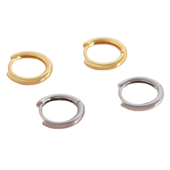 Wholesale Copper Geometric Hoop Earrings Electroplated Simple Minimalist Style