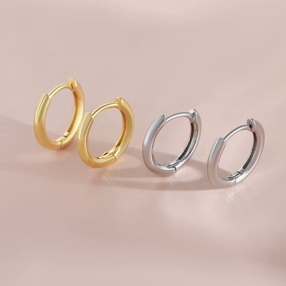 Wholesale Copper Geometric Hoop Earrings Electroplated Simple Minimalist Style