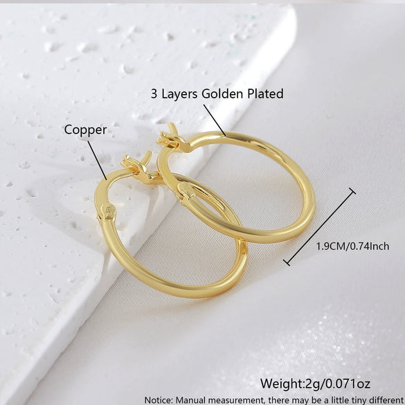 Wholesale Copper Geometric Hoop Earrings Gold Plated Simple Style