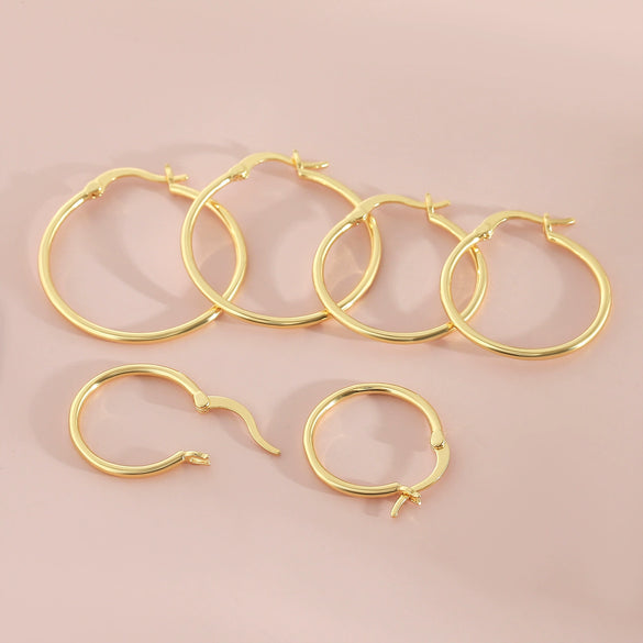 Wholesale Copper Geometric Hoop Earrings Gold Plated Simple Style