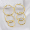 Wholesale Copper Geometric Hoop Earrings Gold Plated Simple Style