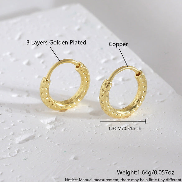 Wholesale Copper Geometric Hoop Earrings Simple Style Goldplated For Men And Women