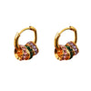 Wholesale Copper Geometric Hoop Earrings With Threecolor Diamond Electroplating For Women Retro Style