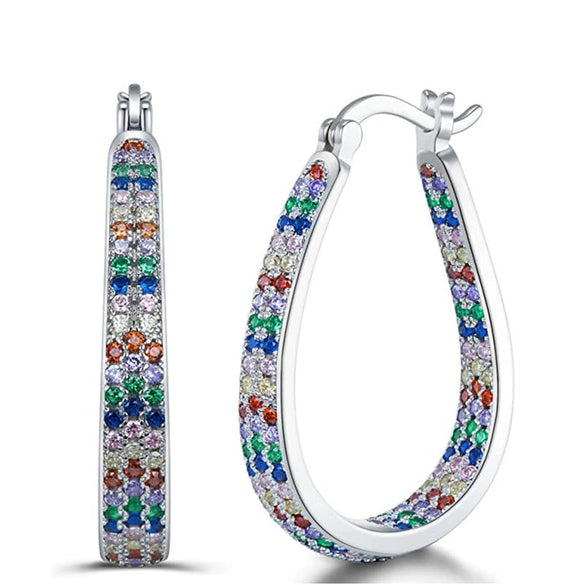 Wholesale Copper Geometric Inlaid Zircon Niche Bohemian Style Earrings