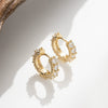 Wholesale Copper Geometric Inlaid Zircon Retro Unisex Earrings