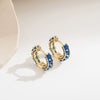 Wholesale Copper Geometric Inlaid Zircon Retro Unisex Earrings
