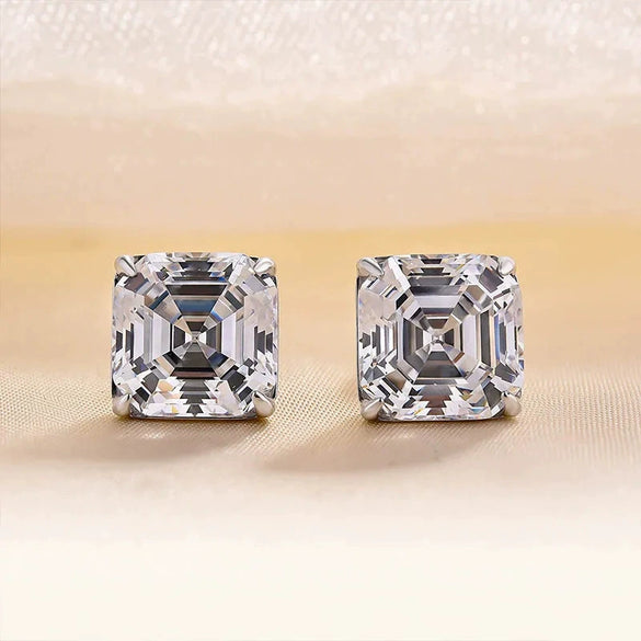 Wholesale Copper Geometric Inlaid Zircon Women's Square Earrings