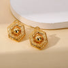 Wholesale Copper Geometric Irregular Cut Out Earrings With Electroplating Treatment