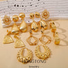 Wholesale Copper Geometric Irregular Cut Out Earrings With Electroplating Treatment