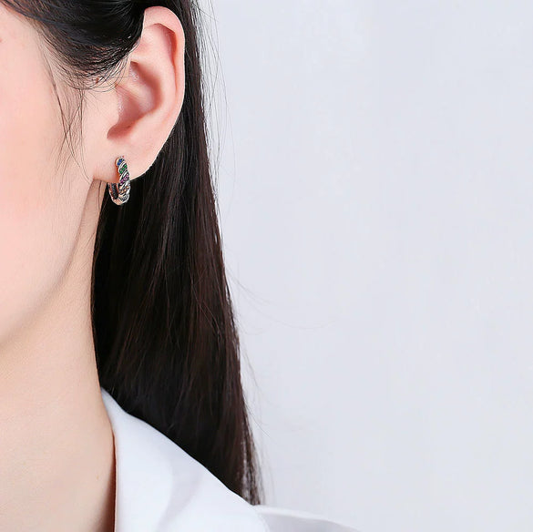 Wholesale Copper Geometric Irregular Men's Ear Studs With Electroplating Treatment