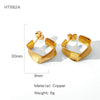 Wholesale Copper Geometric Irregular Round Electroplated Gold Earrings For Women