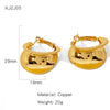 Wholesale Copper Geometric Irregular Round Electroplated Gold Earrings For Women
