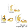Wholesale Copper Geometric Irregular Women's Earrings Threepiece Set Retro Highend Allmatch Niche Exquisite