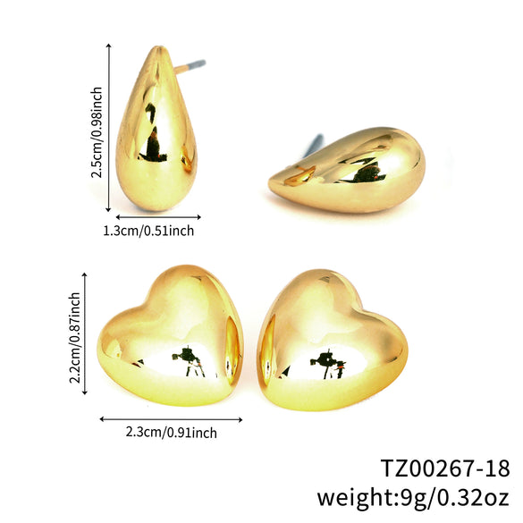 Wholesale Copper Geometric Irregular Women's Earrings Threepiece Set Retro Highend Allmatch Niche Exquisite