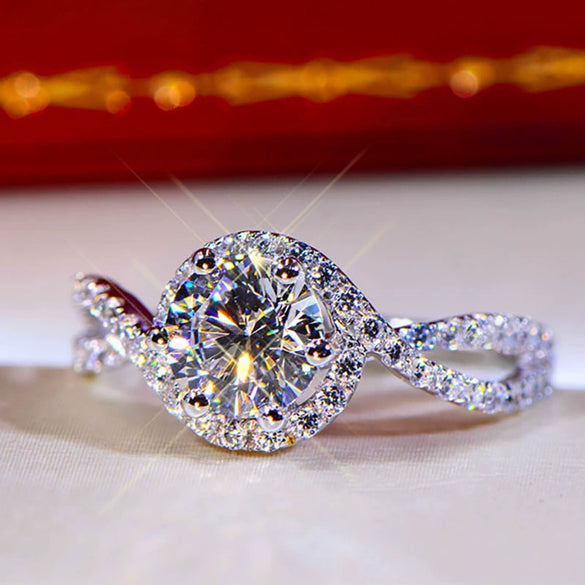 Wholesale Copper Geometric Line Inlaid Zircon Ring For Women