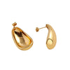 Wholesale Copper Geometric Metal Wind Water Droplets Earrings With Real Gold Plated Electroplating For Women