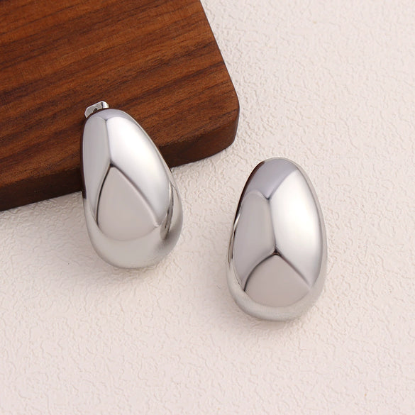 Wholesale Copper Geometric Metal Wind Water Droplets Earrings With Real Gold Plated Electroplating For Women