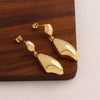 Wholesale Copper Geometric Metal Wind Water Droplets Earrings With Real Gold Plated Electroplating For Women