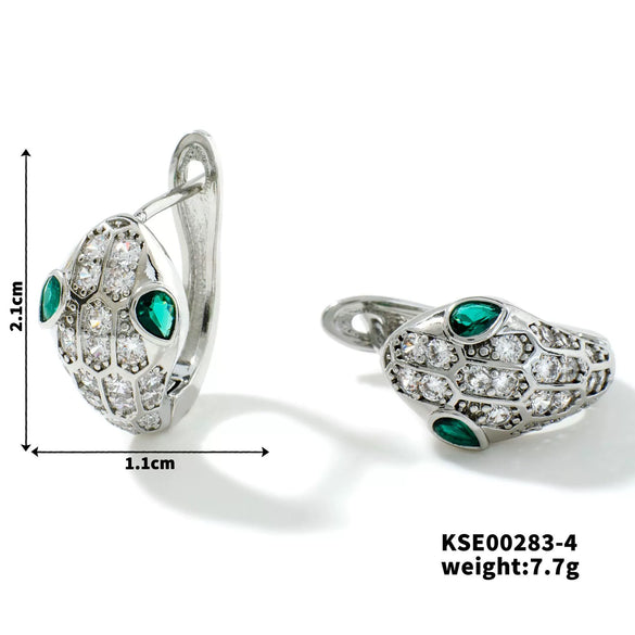 Wholesale Copper Geometric Microinlaid Zircon Earrings For Women
