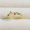Wholesale Copper Geometric Micropaved Light Luxury Emerald Inlaid Ring For Women