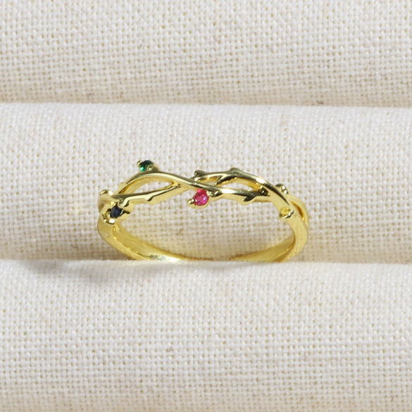 Wholesale Copper Geometric Micropaved Light Luxury Emerald Inlaid Ring For Women
