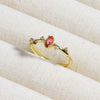 Wholesale Copper Geometric Micropaved Light Luxury Emerald Inlaid Ring For Women