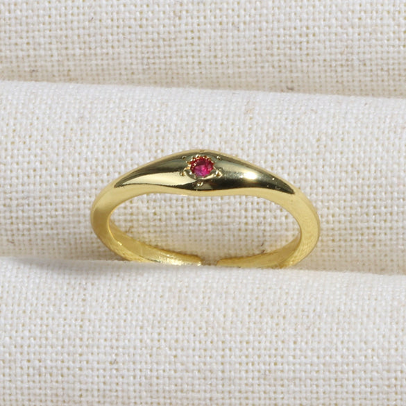 Wholesale Copper Geometric Micropaved Light Luxury Emerald Inlaid Ring For Women