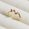 Wholesale Copper Geometric Micropaved Light Luxury Emerald Inlaid Ring For Women
