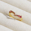 Wholesale Copper Geometric Micropaved Light Luxury Emerald Inlaid Ring For Women